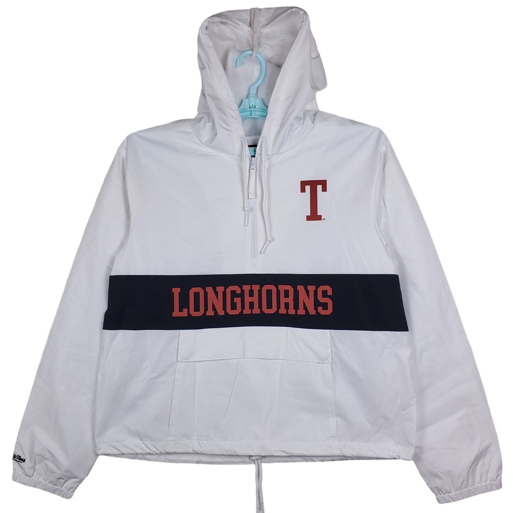 Texas Longhorns Mitchell & Ness NCAA‎ Womens Medium Windbreaker Jacket White New